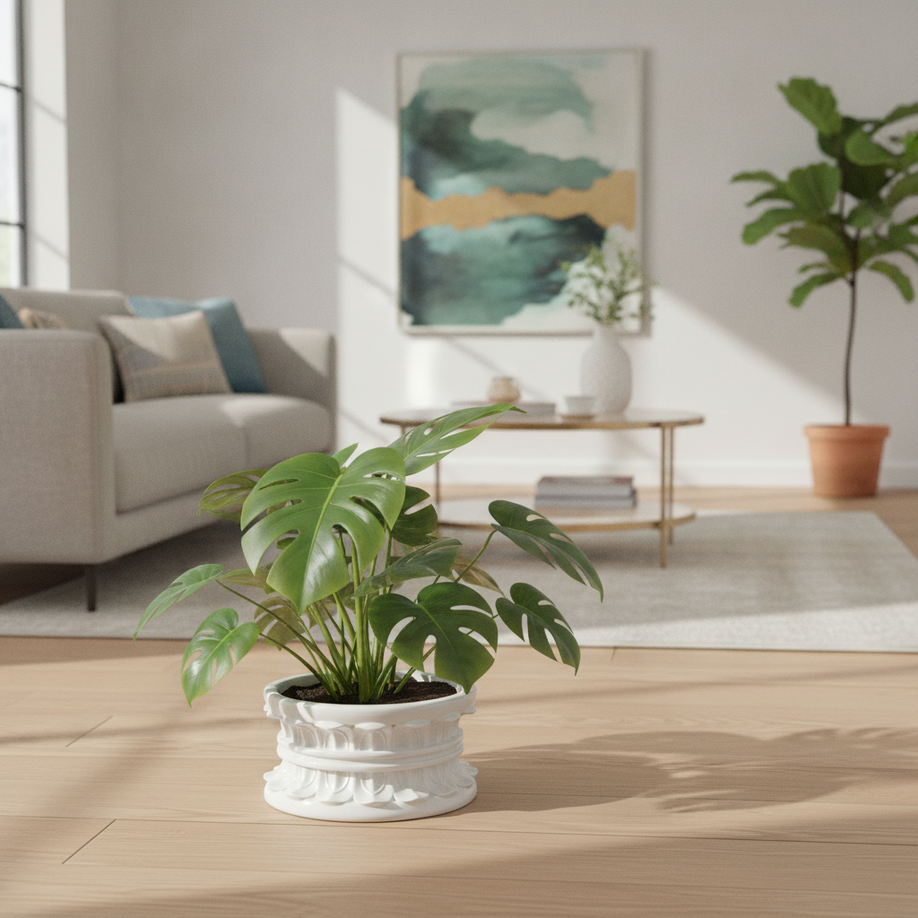 Big Round Base Flower Design Decorative Stand