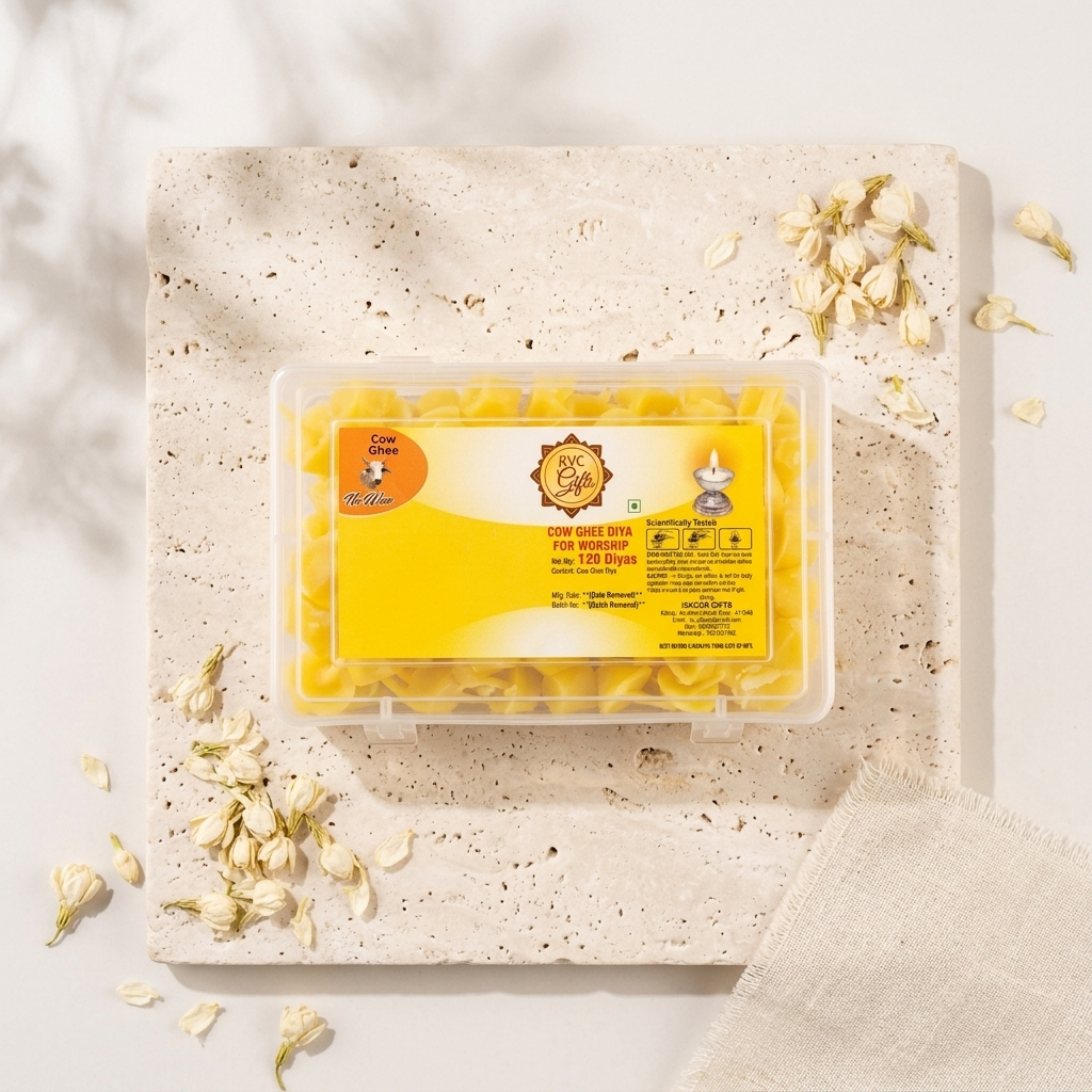 Cow Ghee Ready Diya Wicks (Pack of 120)