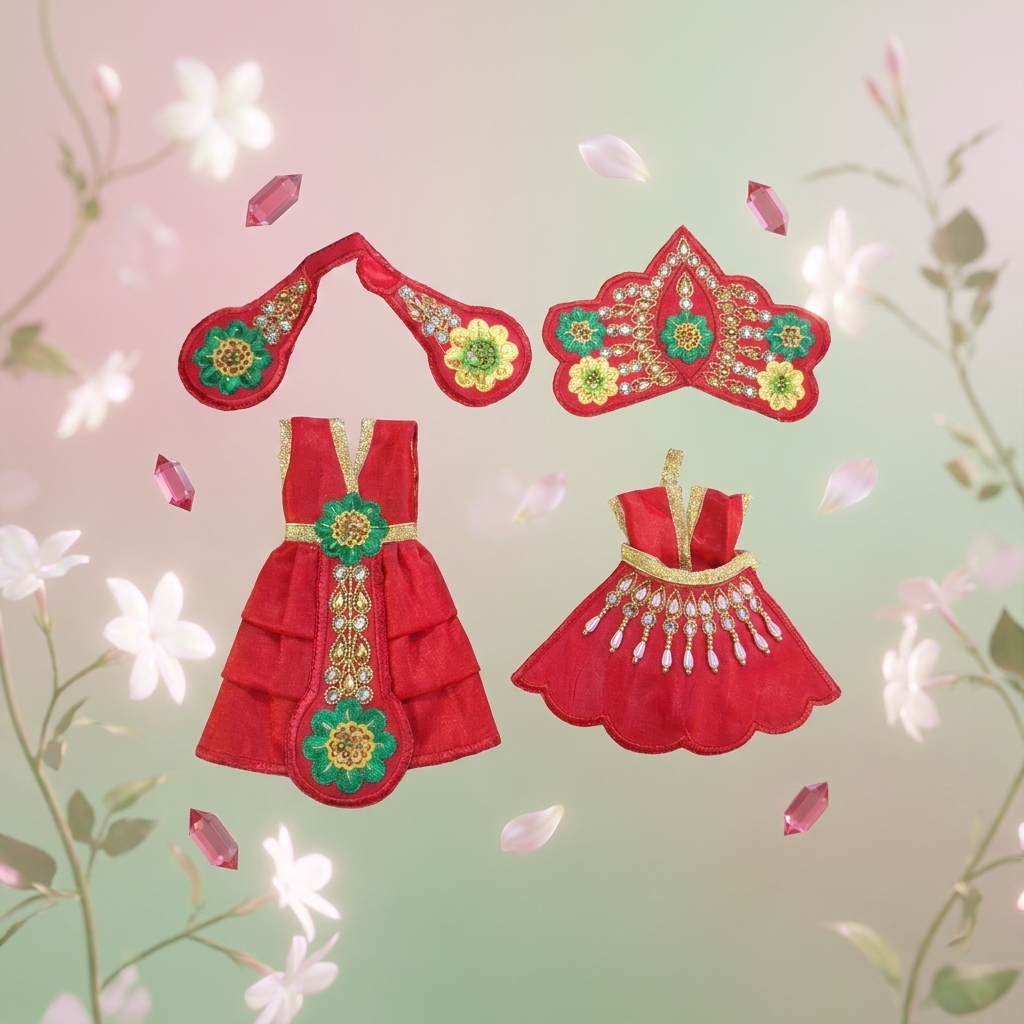 Radha Krishna Deity Dress - 3 inch - 33629