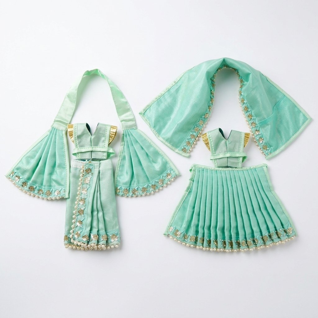 Radha Krishna Deity Dress -  6 inch - 36374