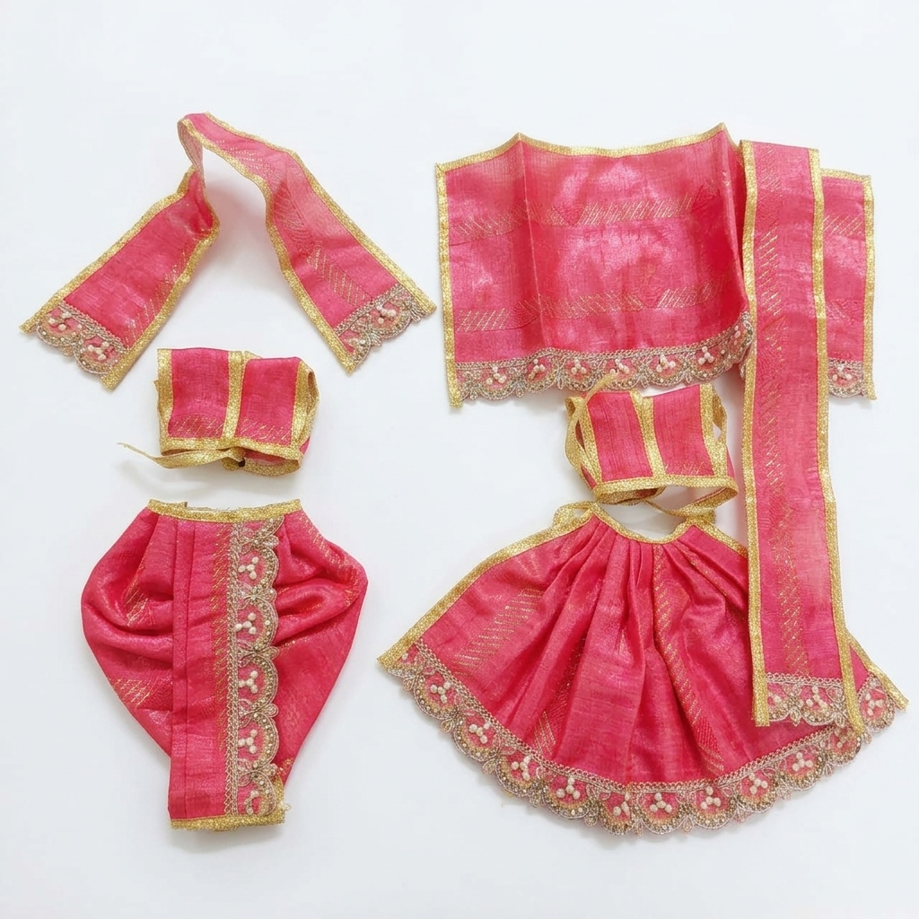Radha Krishna Deity Dress -  6 inch - 42727