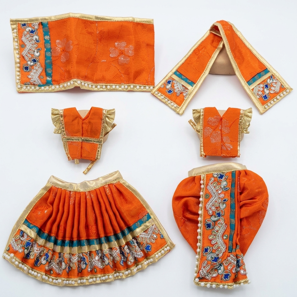 Radha Krishna Deity Dress - 6 inch - 4430
