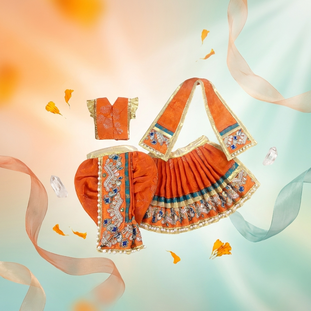 Radha Krishna Deity Dress - 6 inch - 4430