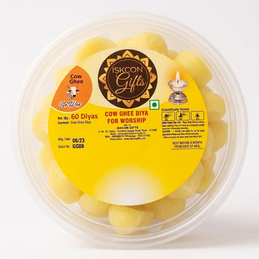 Cow Ghee Diamond Ready Diya Wicks (Pack of 60)