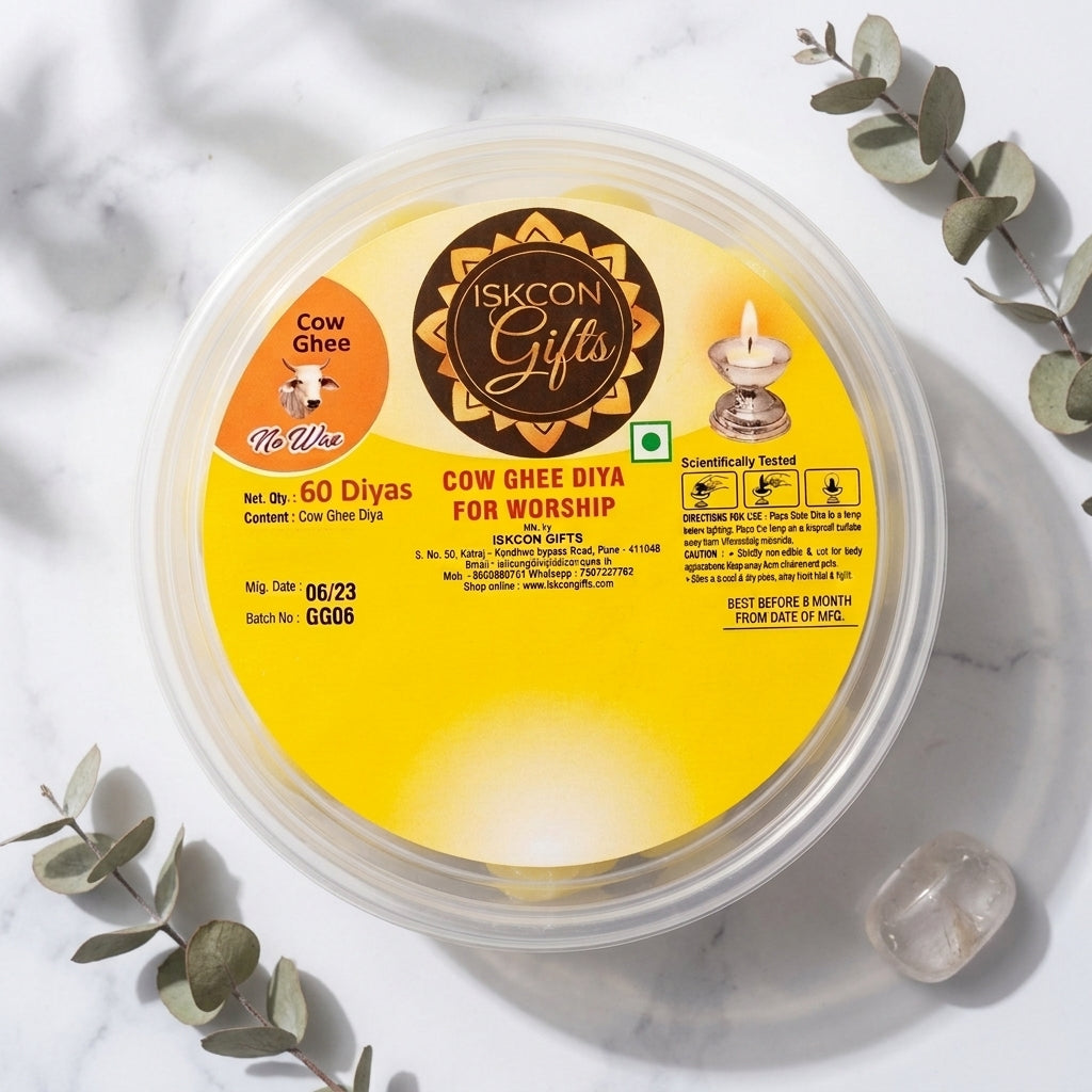 Cow Ghee Diamond Ready Diya Wicks (Pack of 60)