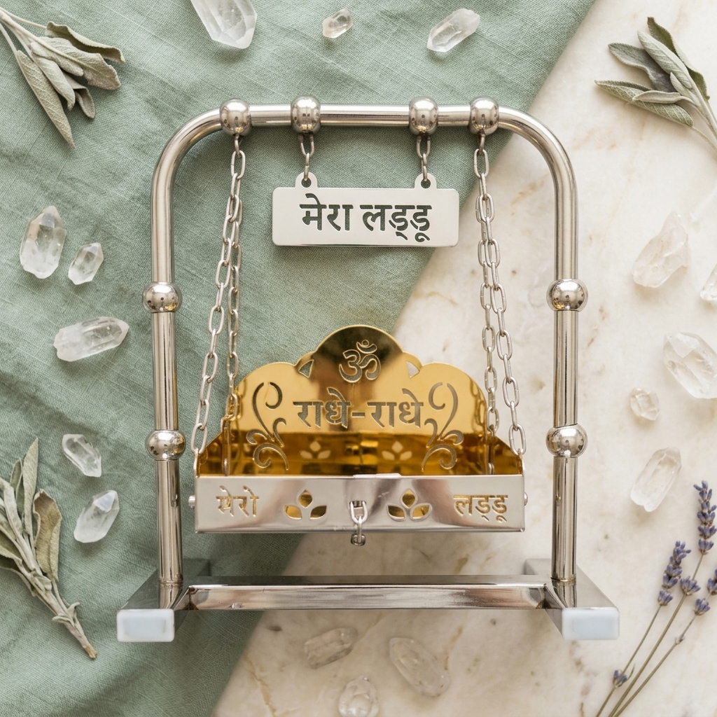 Jhula for Ladoo Gopal - Steel Swing -  Laddu Gopal Size - ( 0 and 1 )
