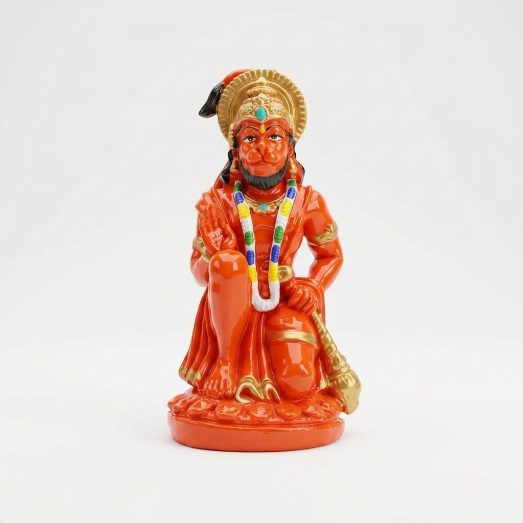 Hanuman Orange Polyfiber Idol 4 Inch