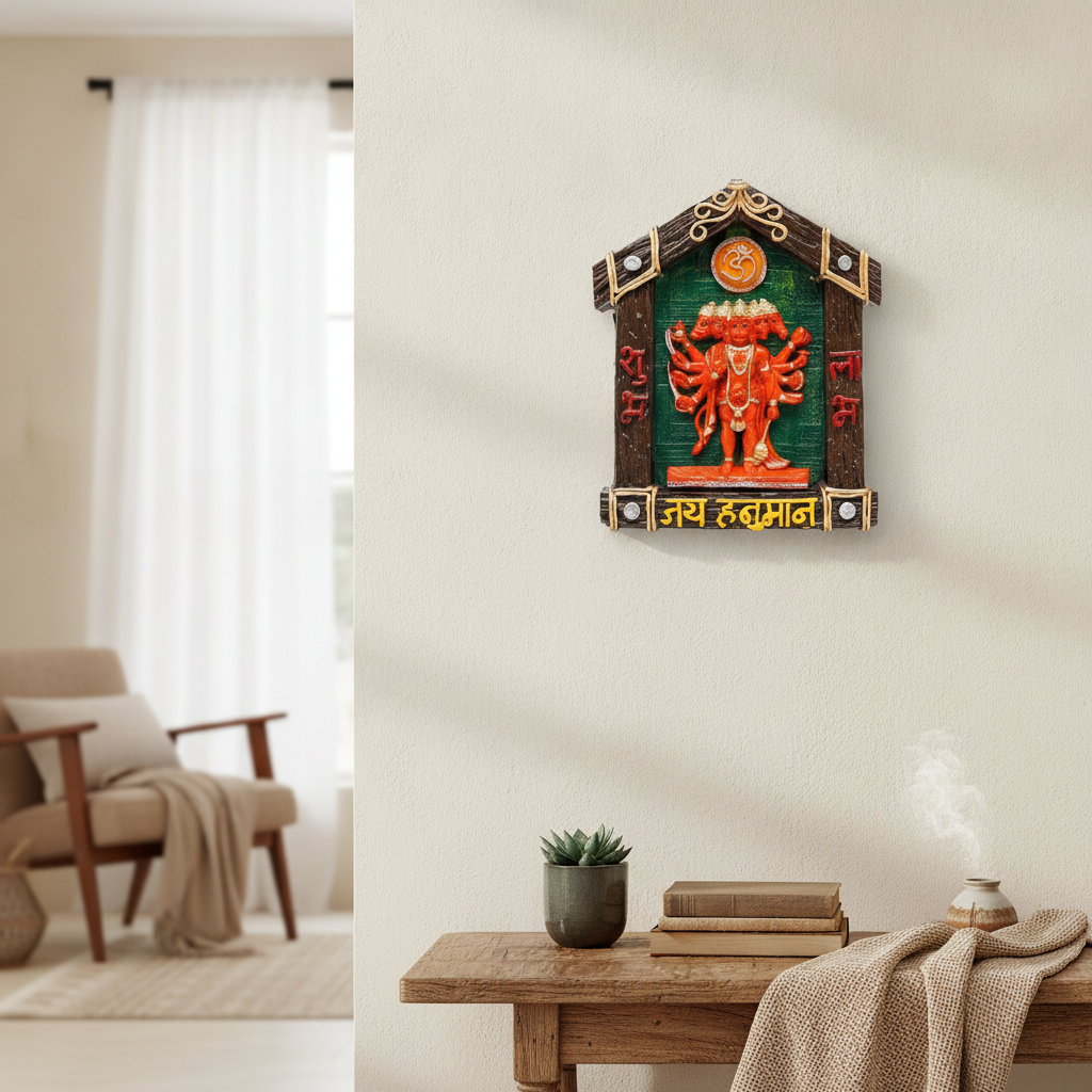 PANCHMUKHI HANUMAN WALL HANGING HOUSE 11 INCH BS