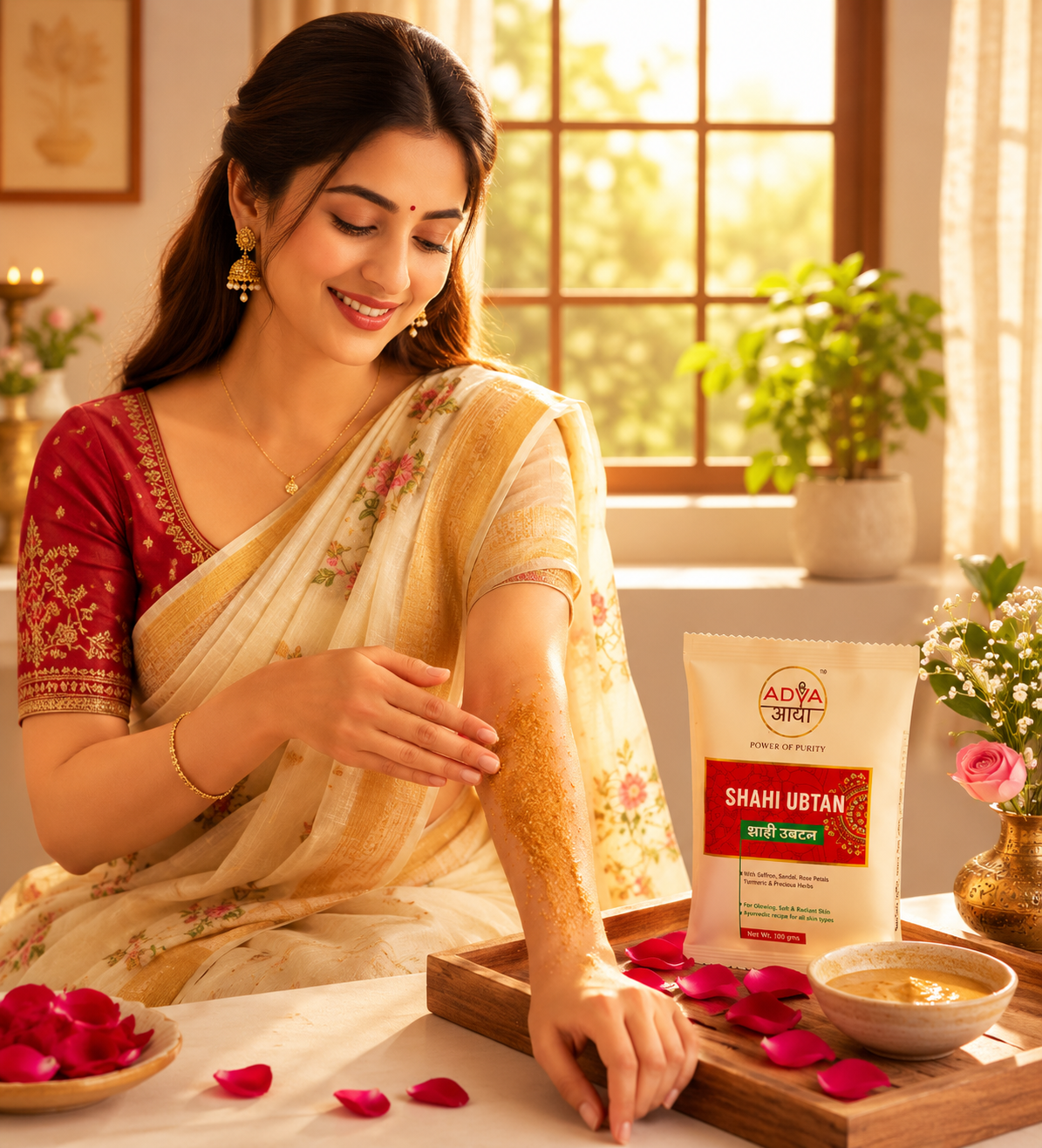 ADYA  Ubtan Shahi  20 GM : Herbal Face & Body Pack