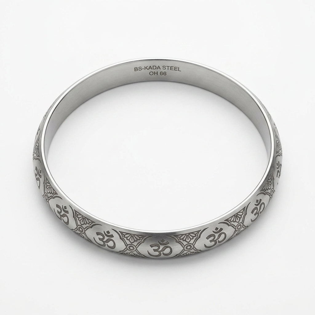 Steel Om Print Kada – Spiritual Wrist Kada 2 X 6