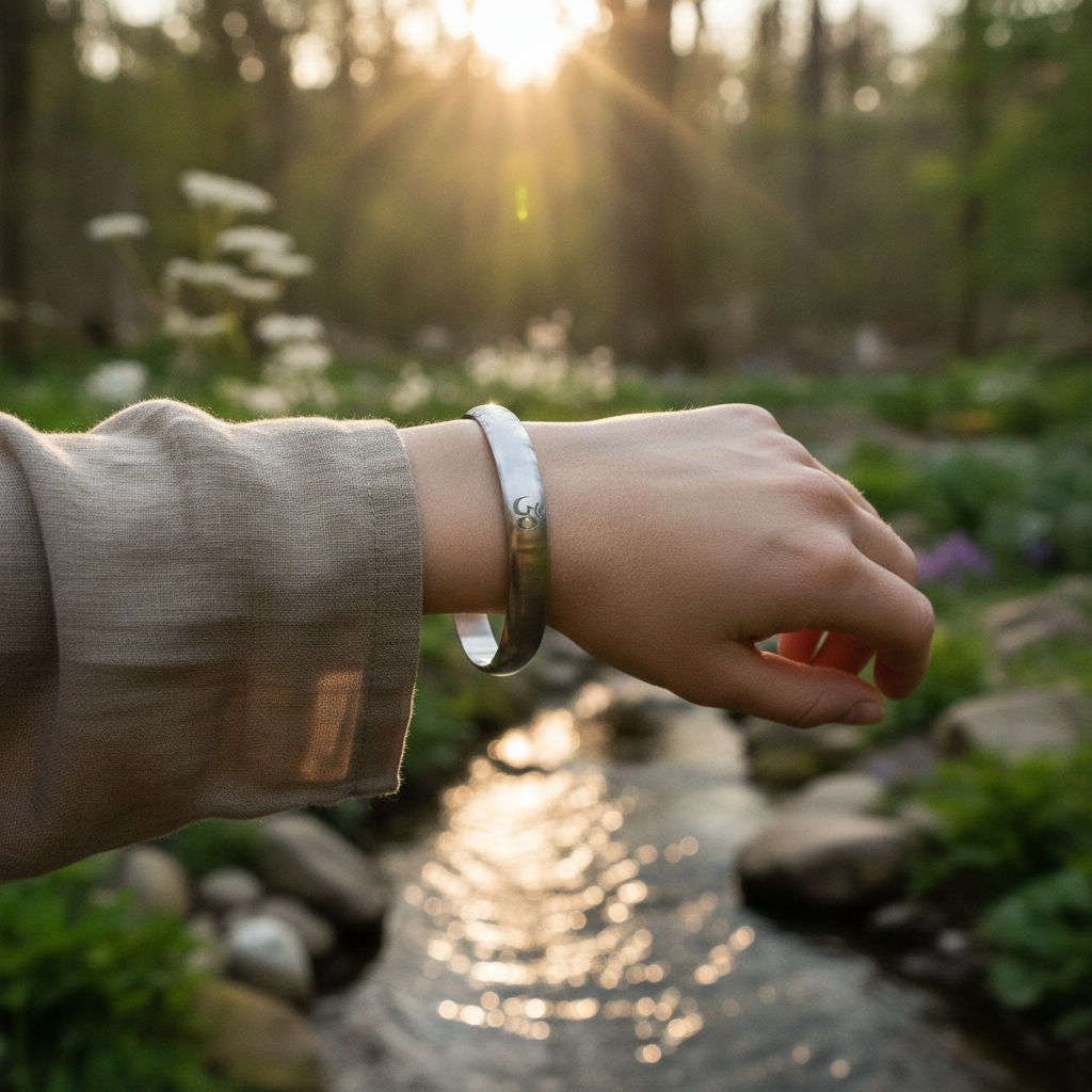 Steel Om Print Kada – Spiritual Wrist Kada 2 X 6