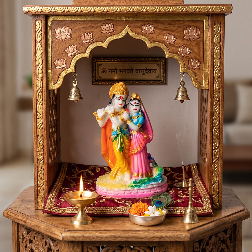 Radha Krishna Peacock ( 4 inch )