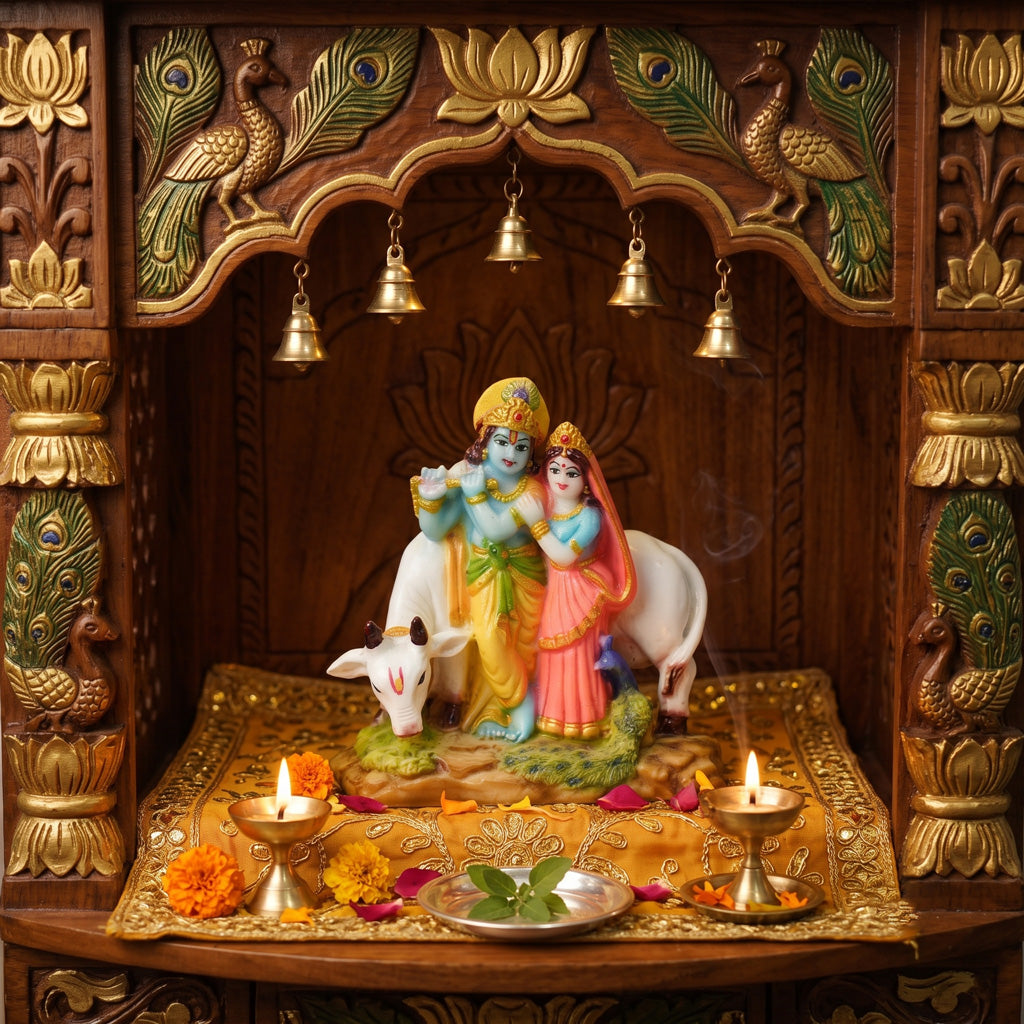 Radha Krishna With Cow ( 4 inch )