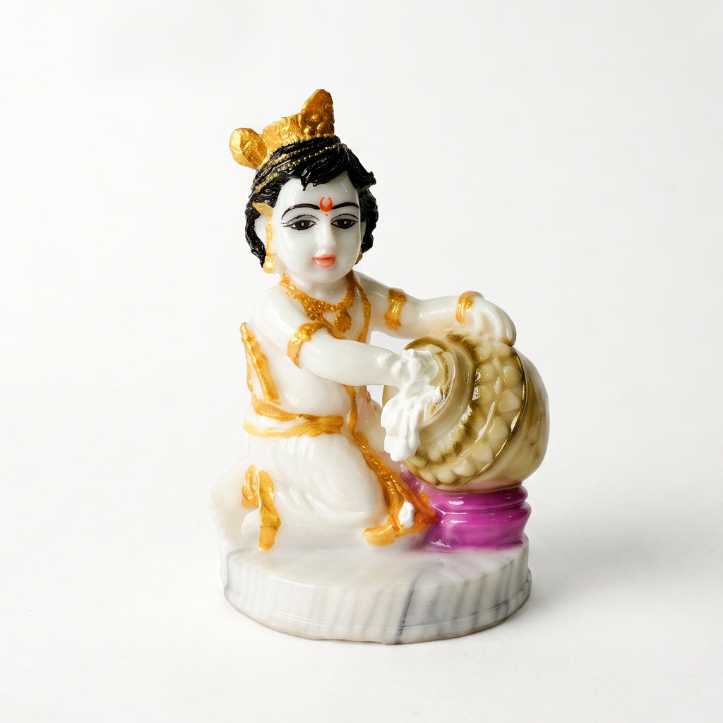 Krishna Sitting Mataka In Hand ( 5 inch )