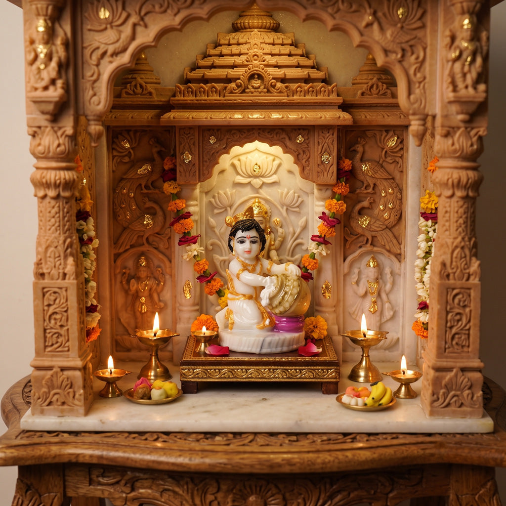 Krishna Sitting Mataka In Hand ( 5 inch )