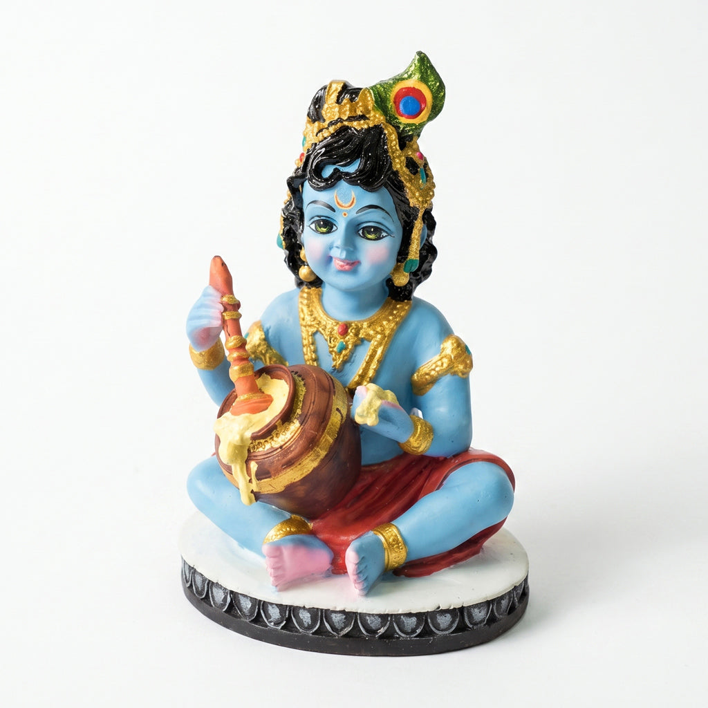 Makhan Chor With Flute In Maakhan Pot