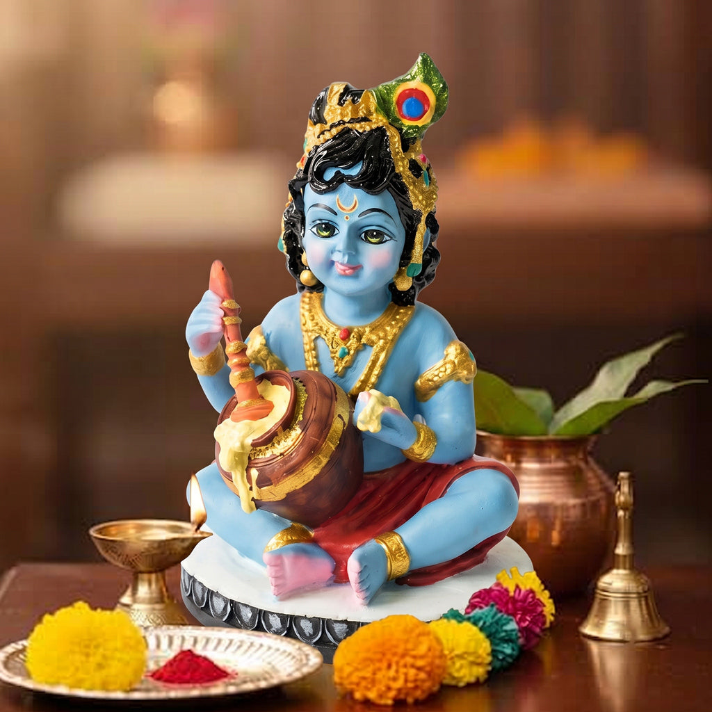 Makhan Chor With Flute In Maakhan Pot