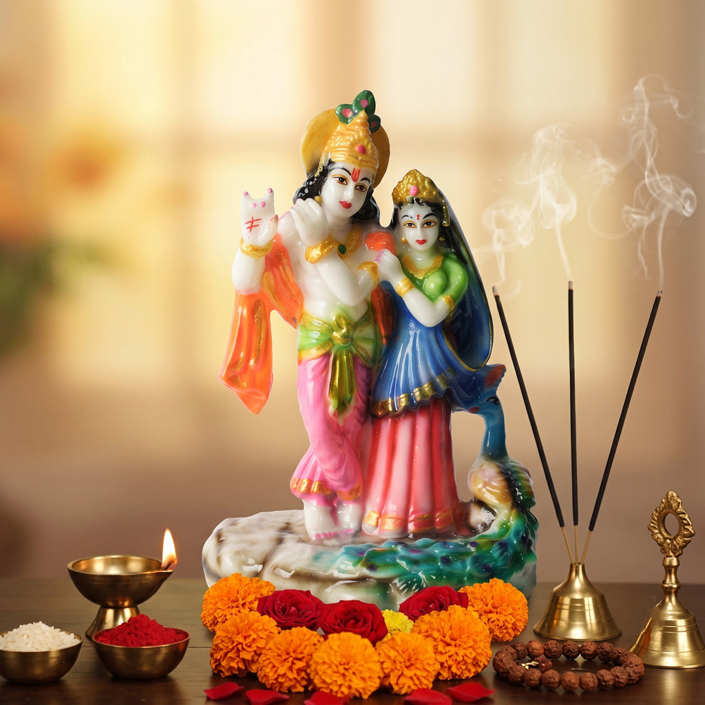 Radha Krishna Peacock ( 6 inch )