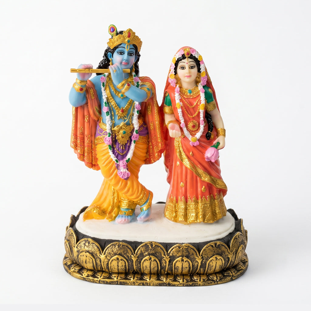 Radha Krishna On Lotus Stage