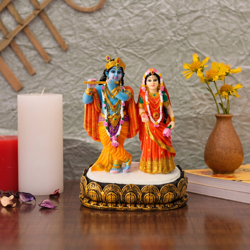 Radha Krishna On Lotus Stage