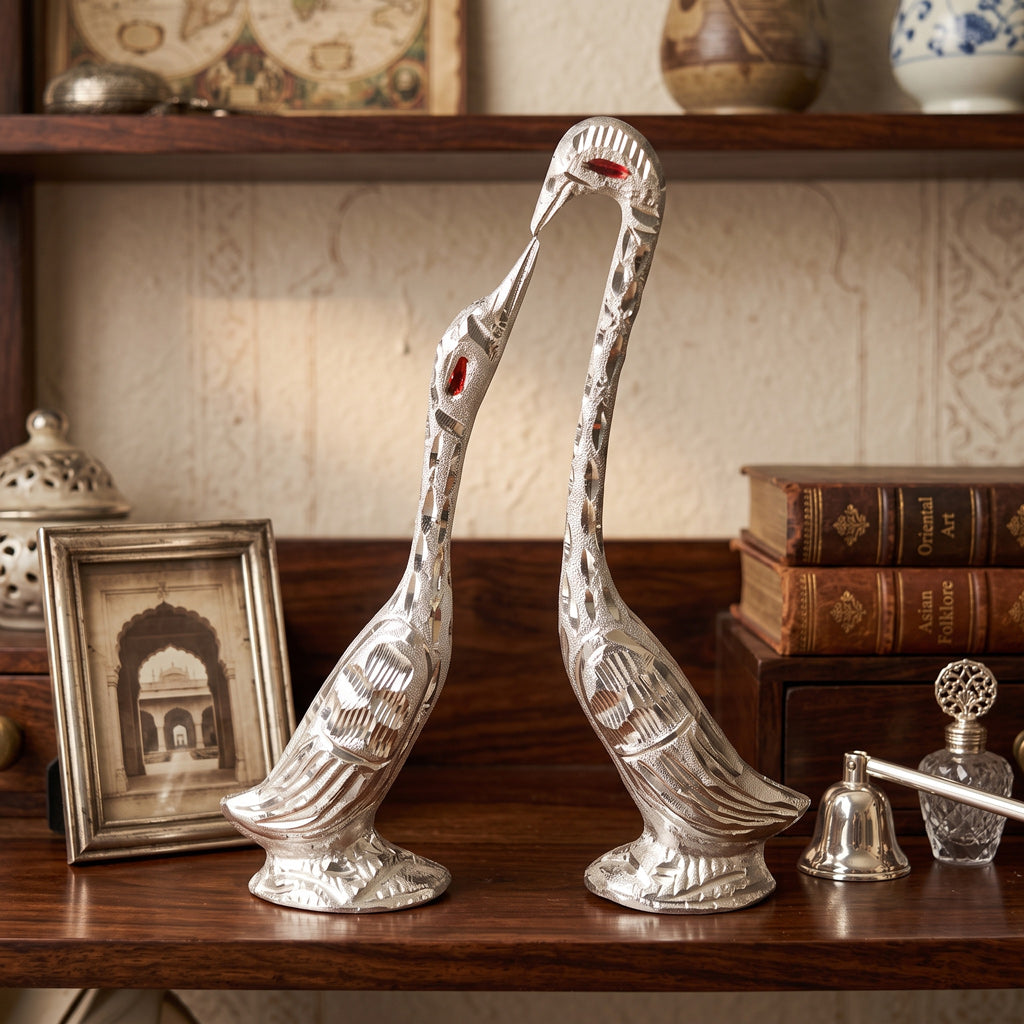 Duck(Saras) Set White Metal