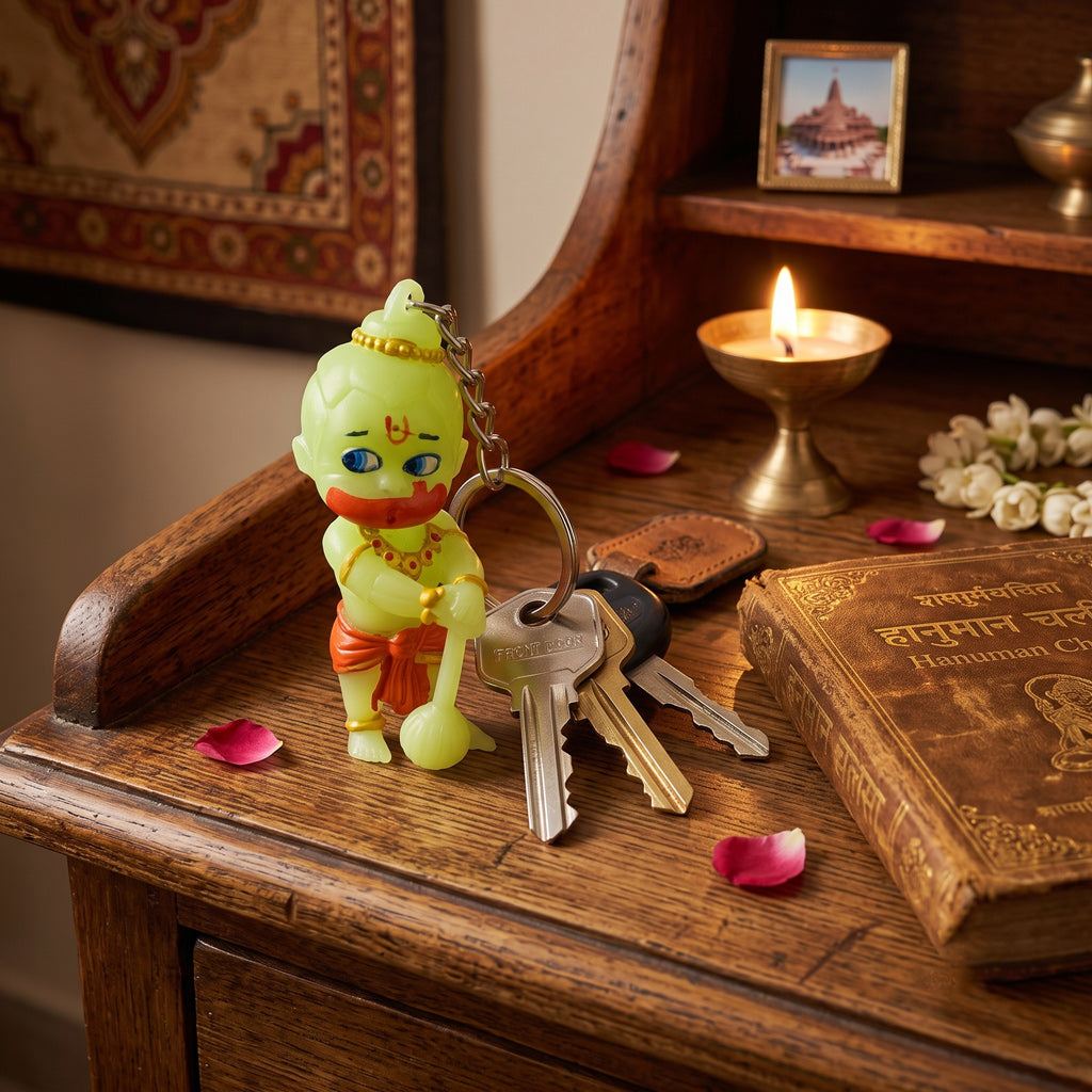 Keychain Hanuman ( Glow in Dark )