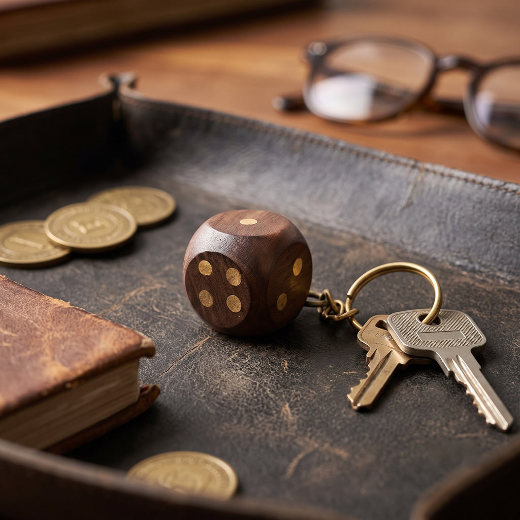 Keychain Wooden Dice Big
