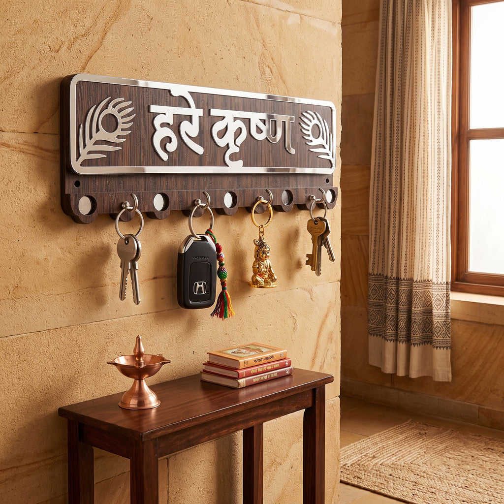 Key Holder MDF Stone HK Hindi ( 3.5 X 9.5 ) inch