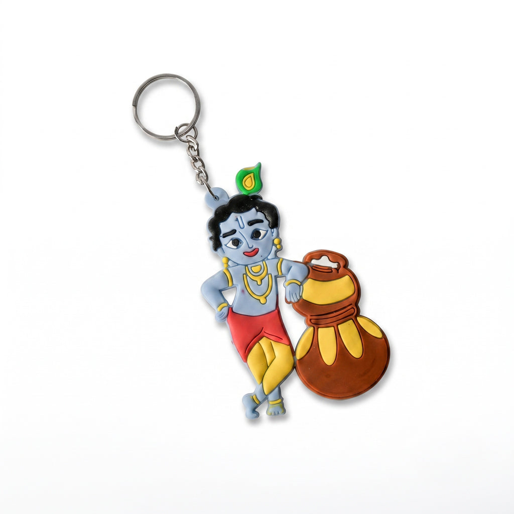 Keychain Krishna Blue ( Rubber )