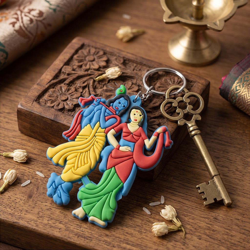 Keychain Radha Krishna Rubber