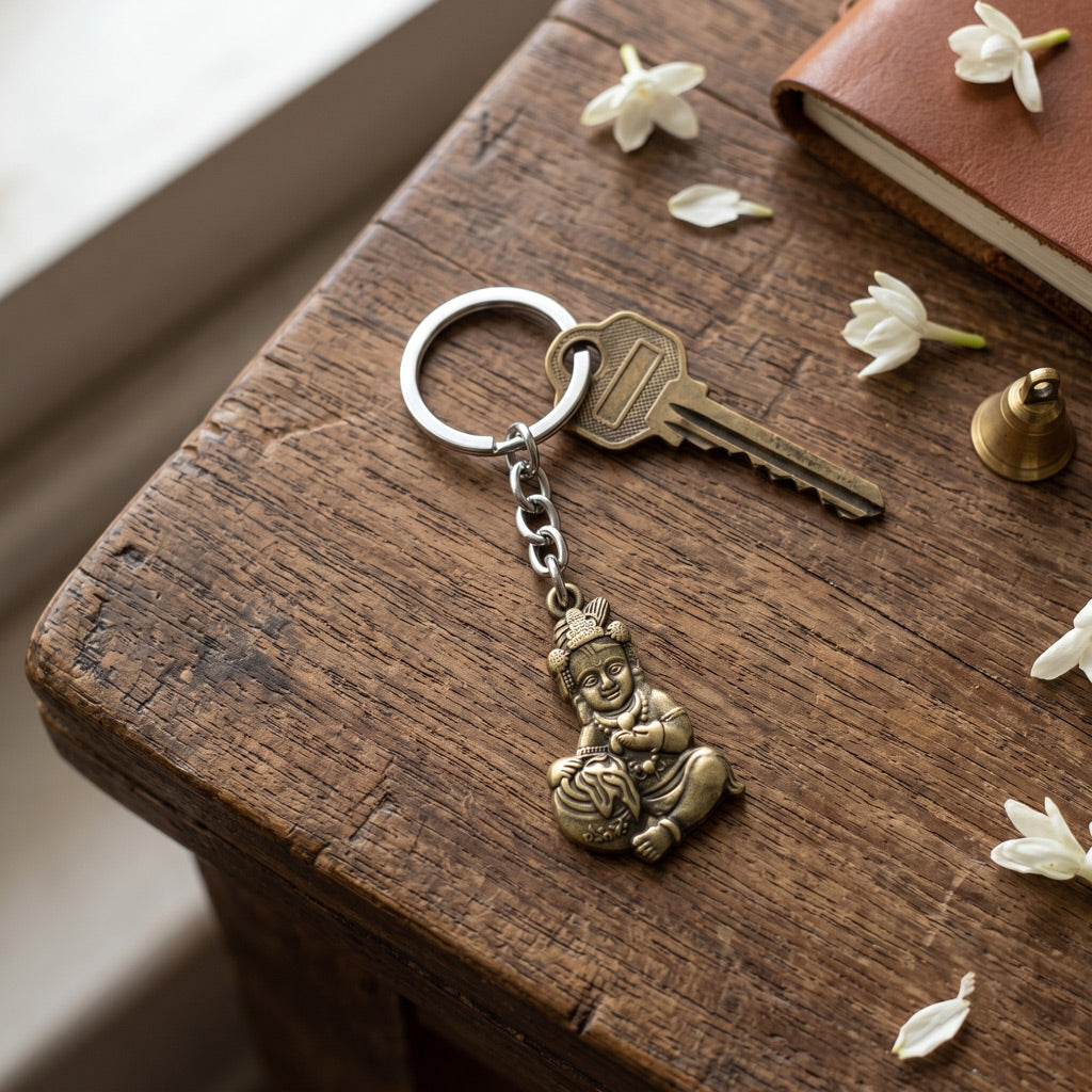 Keychain Krishna Metal