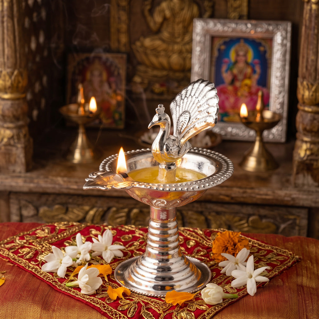 Devdas Peacock Samai ( Silver Plated )