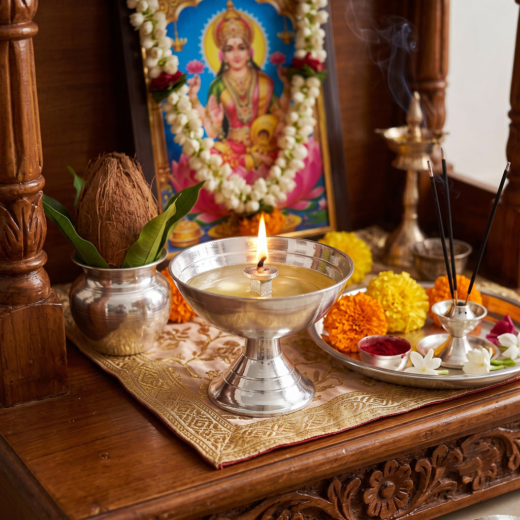 Pooja Pyali Deepak ( Silver Plated )