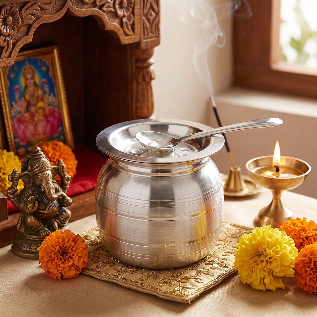 Ghee Pot Small ( Silver Plated )