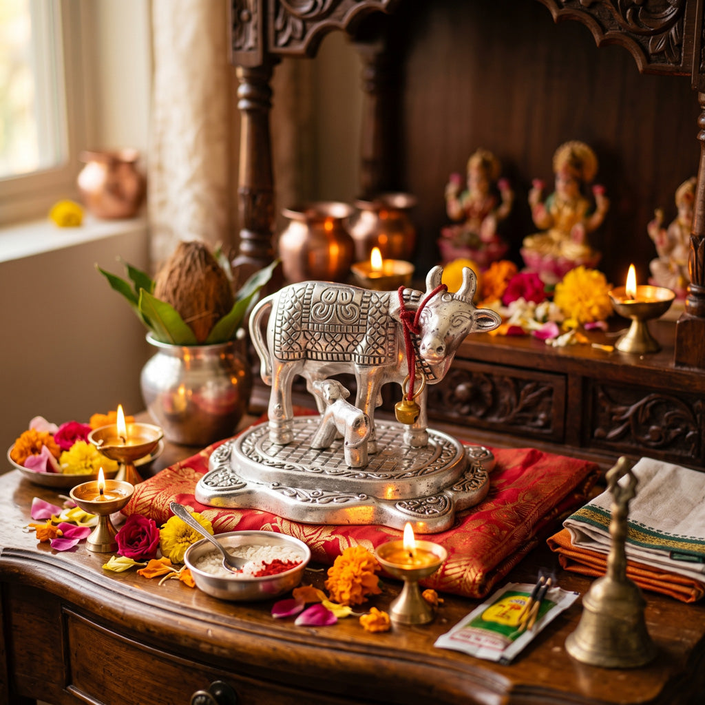 Cow Calf Antique (Kanha Ki Pyari)  3 inch
