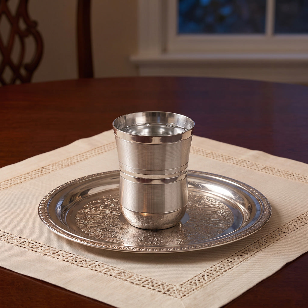 Glass Damru B ( Silver Plated )