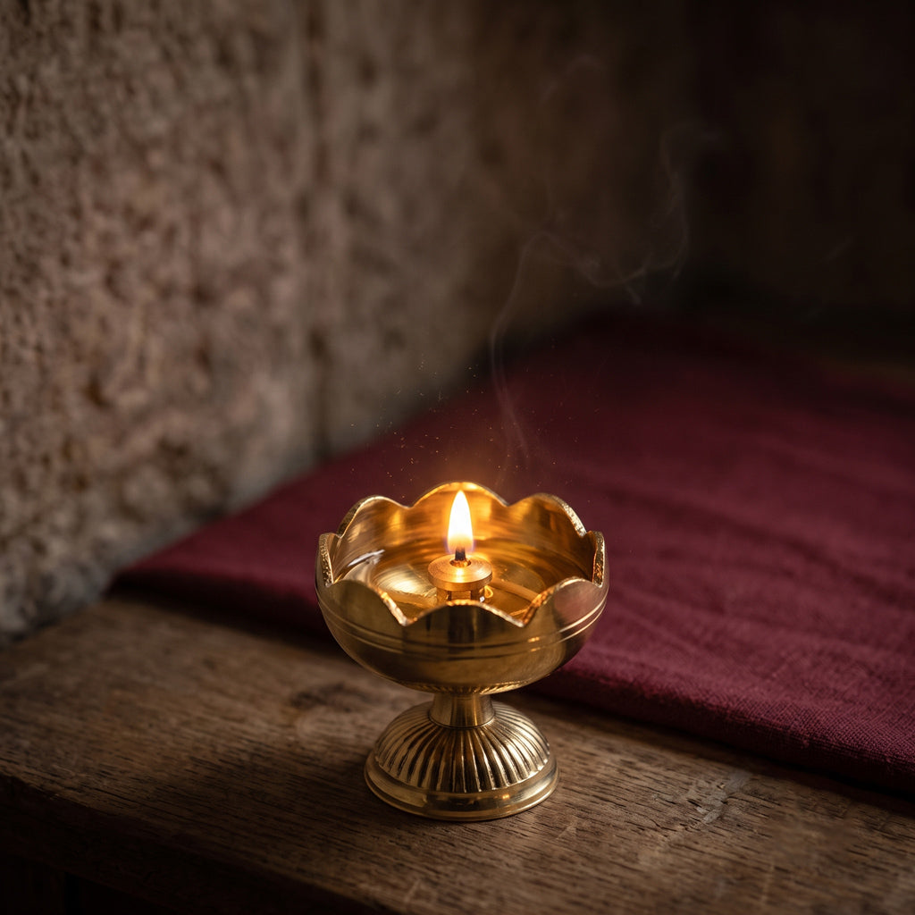 Diya Stand Kamakshi Brass 00(1X12)