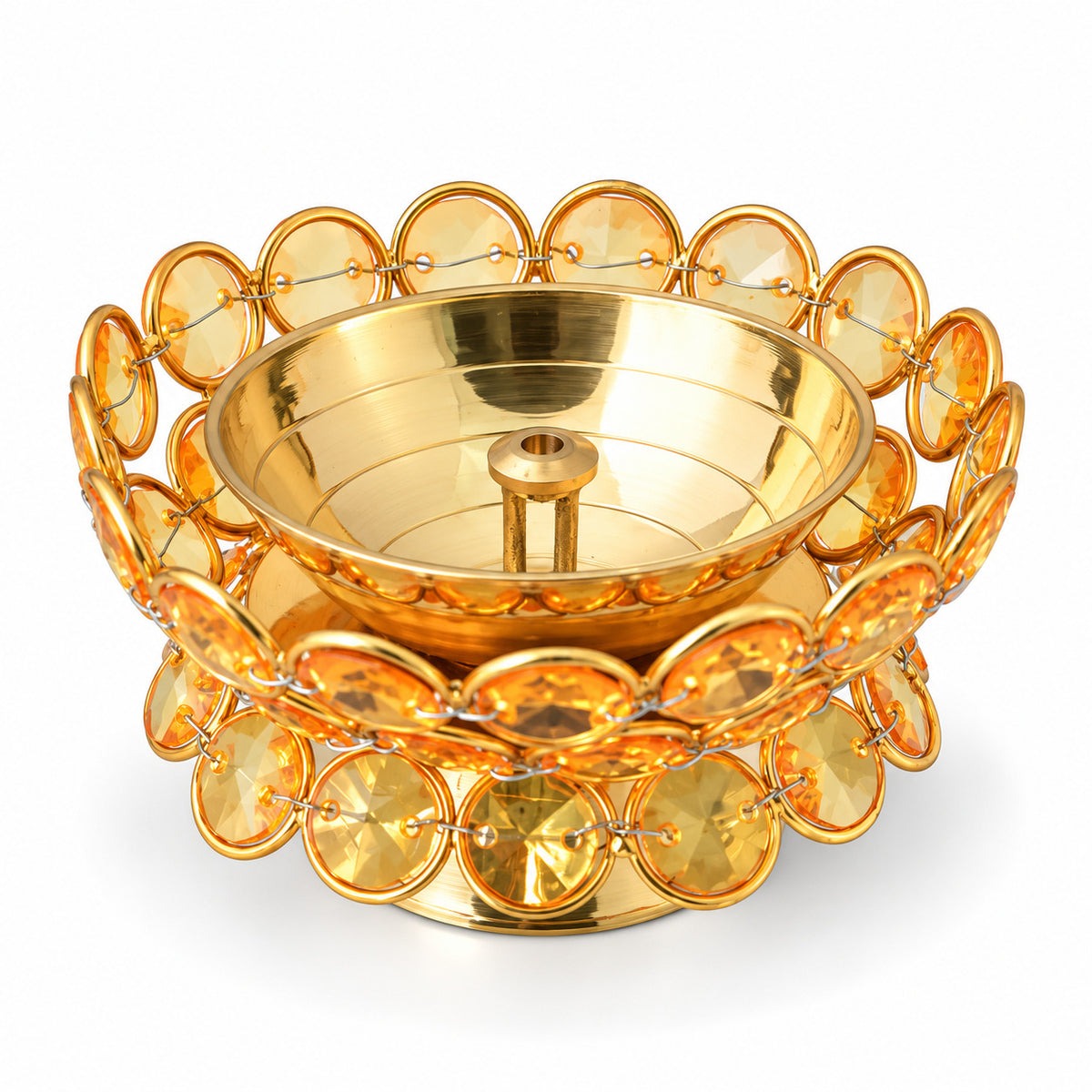 Diya 594/2 Crystal Bowl Double Orange