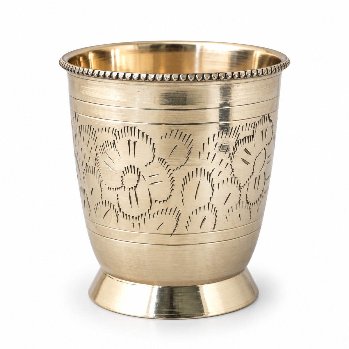 Glass Brass Flower Carving ( 3 inch )
