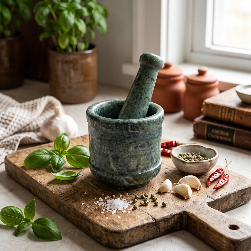 Green Marble Khalabatta ( 6 inch )