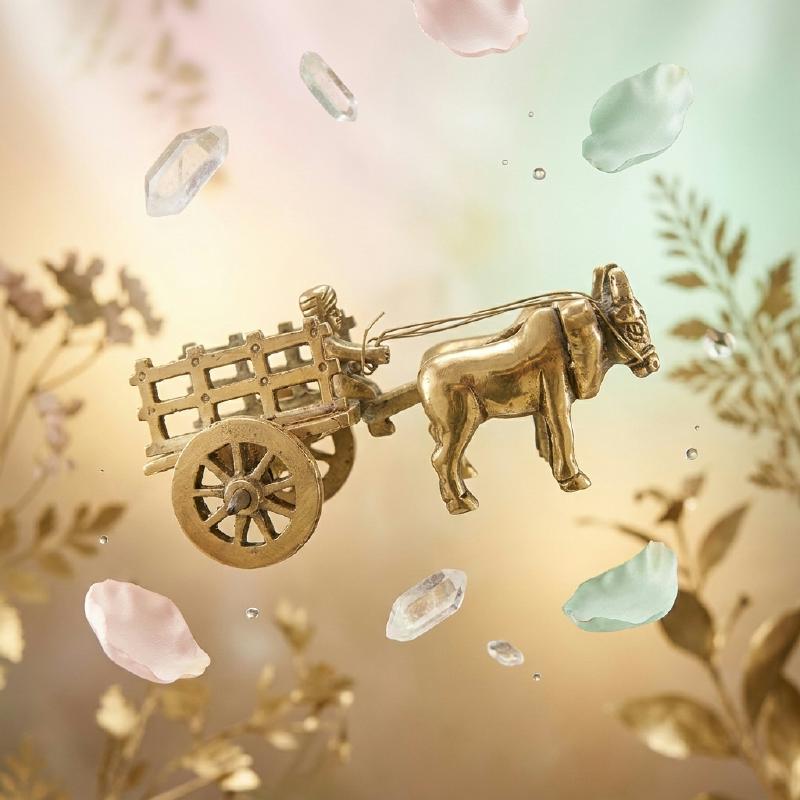 Brass Bail Gadi (Ox Cart) Miniature Figurine