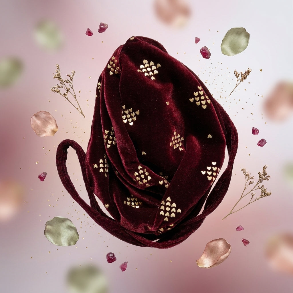Bead Semi-Velvet Pooja Japa Mala Bag