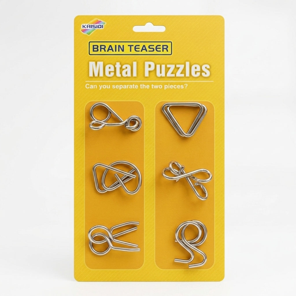 Brain Teaser Metal Puzzle Card Pack – Logic & Mind Game Set