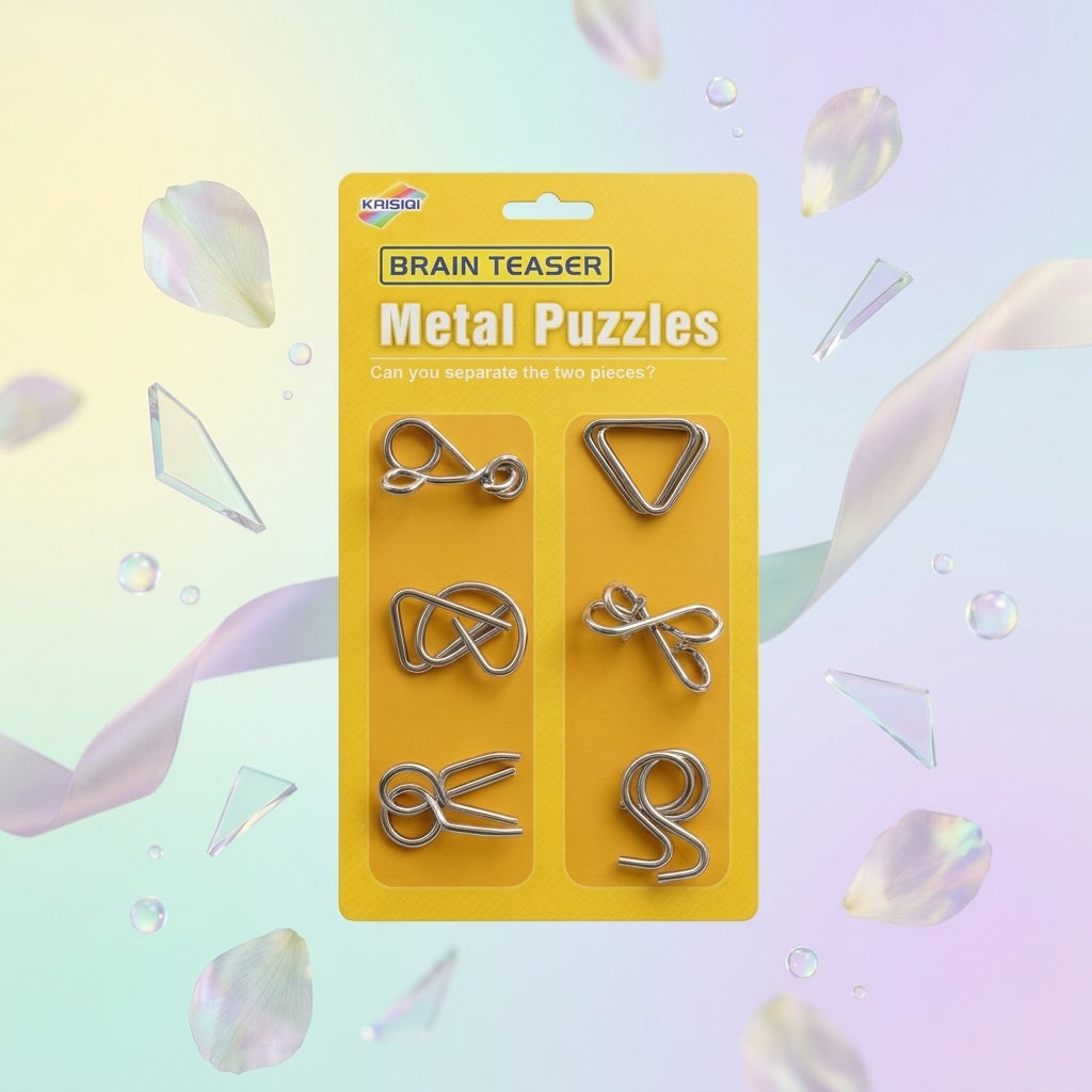 Brain Teaser Metal Puzzle Card Pack – Logic & Mind Game Set