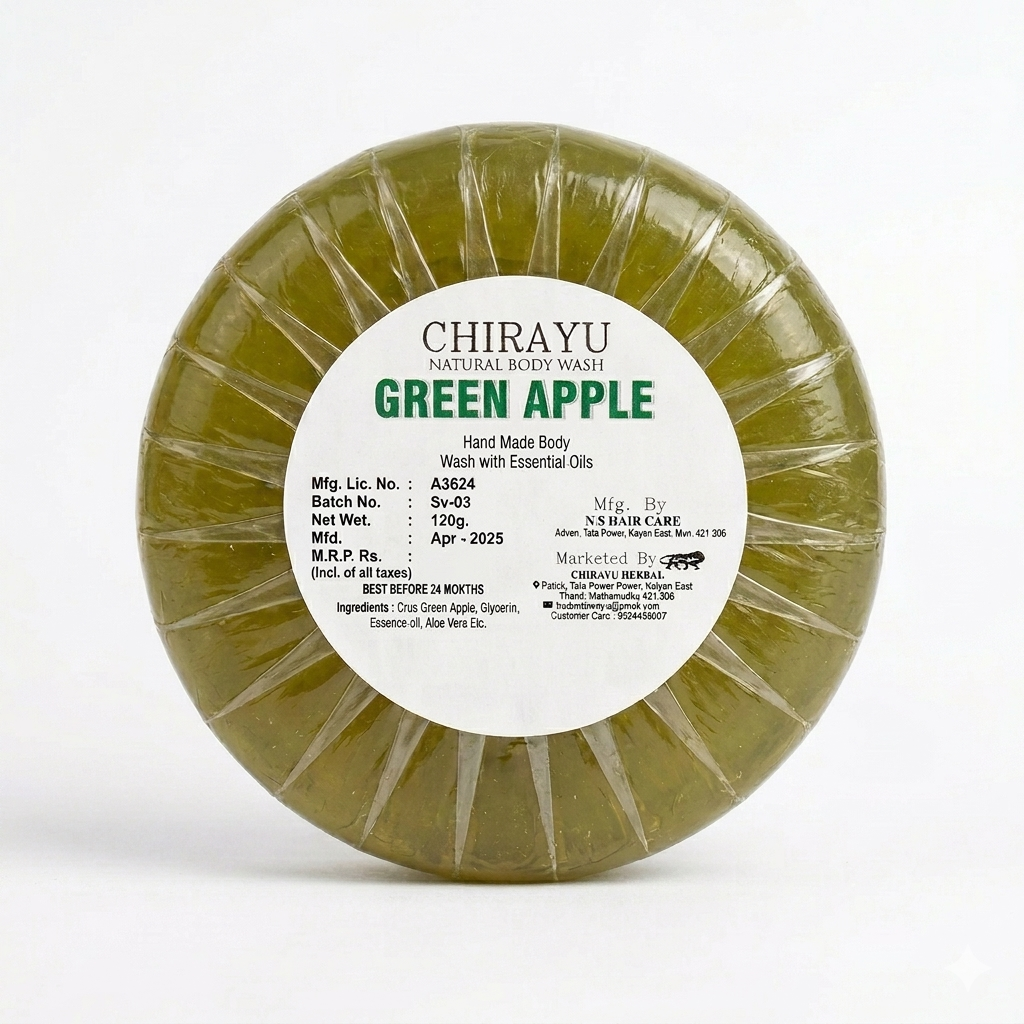 Handmade Green Apple Luxury Bathing Soap Bar