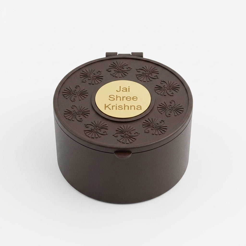 Round Krishna Lotus Feet Gift Box