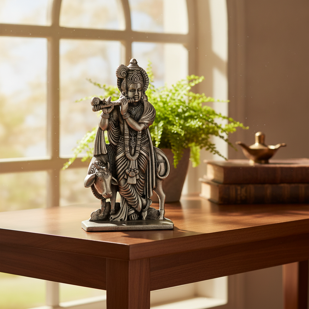 GOD STAND CAR DASHBOARD 143 COW KRISHNA 4 INCH JK