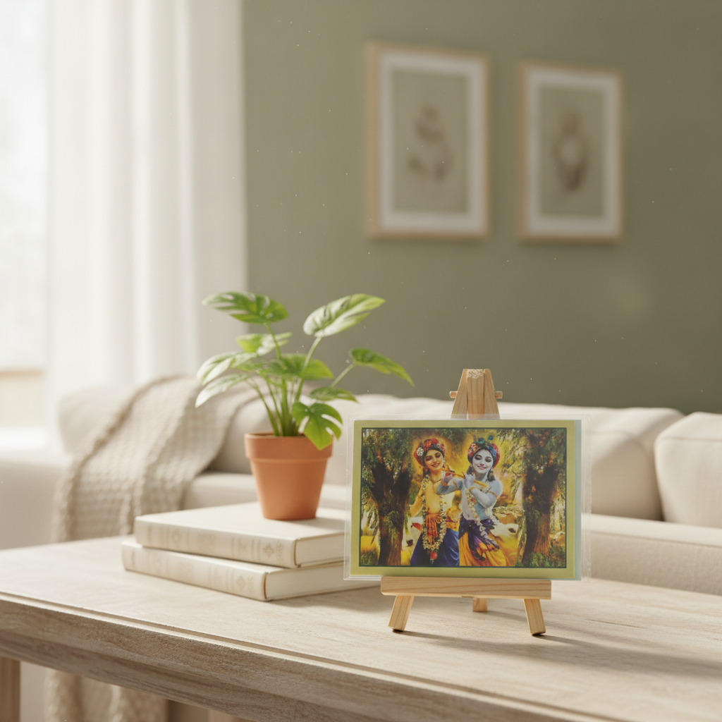 LR Krishna-Balaram Spiritual Greeting Card KB 209, 5x7 Inches