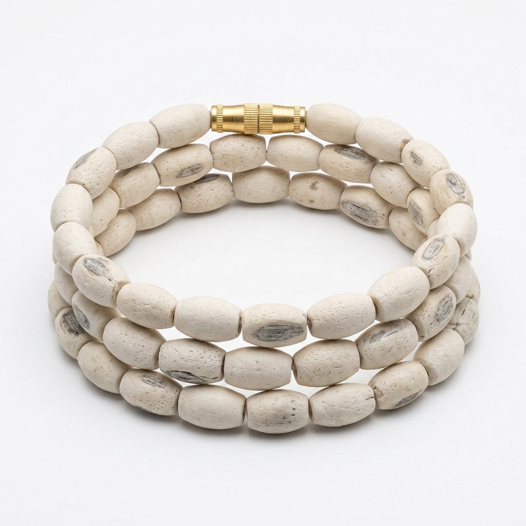 1-Layer Tulsi Bead Kanthimala – 25 Premium Beads, 18 Inches
