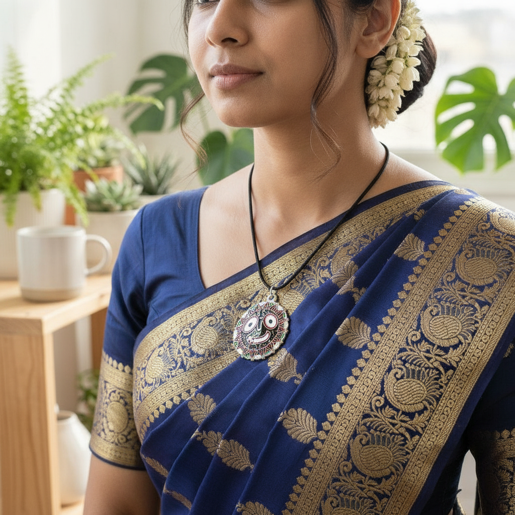 Jagannath Mahaprabhu - Leaf Pendant